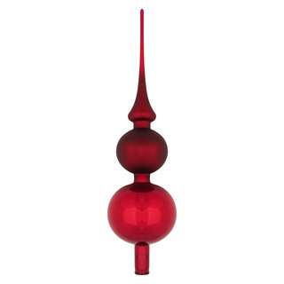 Thüringer Glasdesign Christbaumspitze Rot, 1 Stück, ca. 31 cm