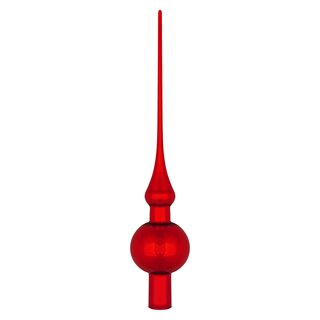 Thüringer Glasdesign Christbaumspitze Rot glänzend, 1 Stück, ca. 28 cm