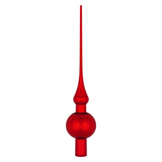 Thüringer Glasdesign Christbaumspitze Rot glänzend, 1 Stück, ca. 28 cm