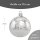 Thüringer Glasdesign Weihnachtskugeln Silber mit silberner Blätterranke, 4 Stück/Set, ca. 6 cm