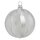 Thüringer Glasdesign Weihnachtskugeln Grau mit silbernen Wellenlinien, 3 Stück/Set, ca. 8 cm
