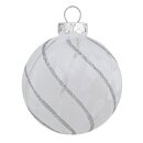 Thüringer Glasdesign Weihnachtskugeln Weiß mit...