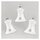 Thüringer Glasdesign Christbaumschmuck Glocken Weiß mit Eislack mit silbernen Sternen, 3 Stück/Set, ca. 5 cm