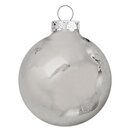 Thüringer Glasdesign Weihnachtskugeln Weiß und Silber matt und glänzend, 12 Stück/Set, ca. 4 cm