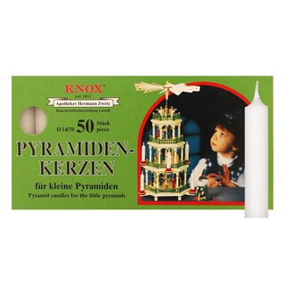 Knox Pyramidenkerzen weiß, Größe: ca. 14 x 70 mm 50 Stück/Pack