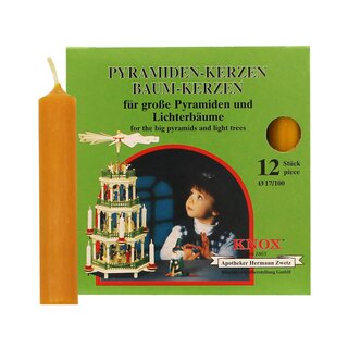 Knox Pyramidenkerzen natur, Größe: ca. 17 x 100 mm 12 Stück/Pack