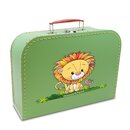 Spielzeugkoffer Kinderkoffer Pappe hellgrün mit Löwe und...
