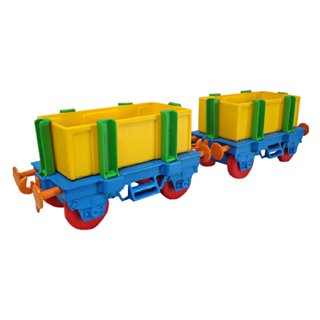 2 Waggons für Kindereisenbahn bunt