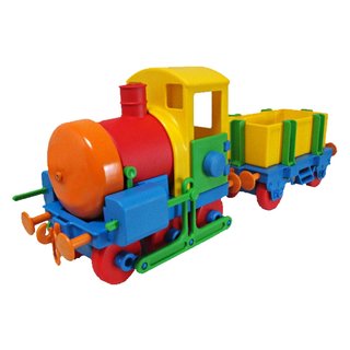 Kindereisenbahn mit Waggon bunt