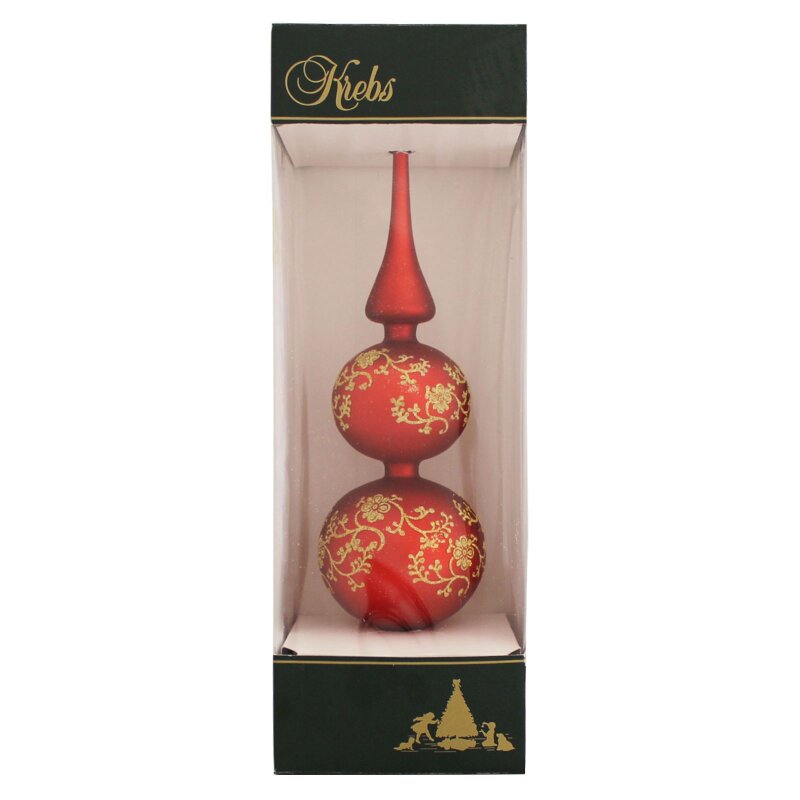 Christbaumspitze rot matt mit Golddekor, 14,25 €