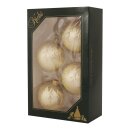 Weihnachtskugeln Weißgold mit Zweigdeko, 4...