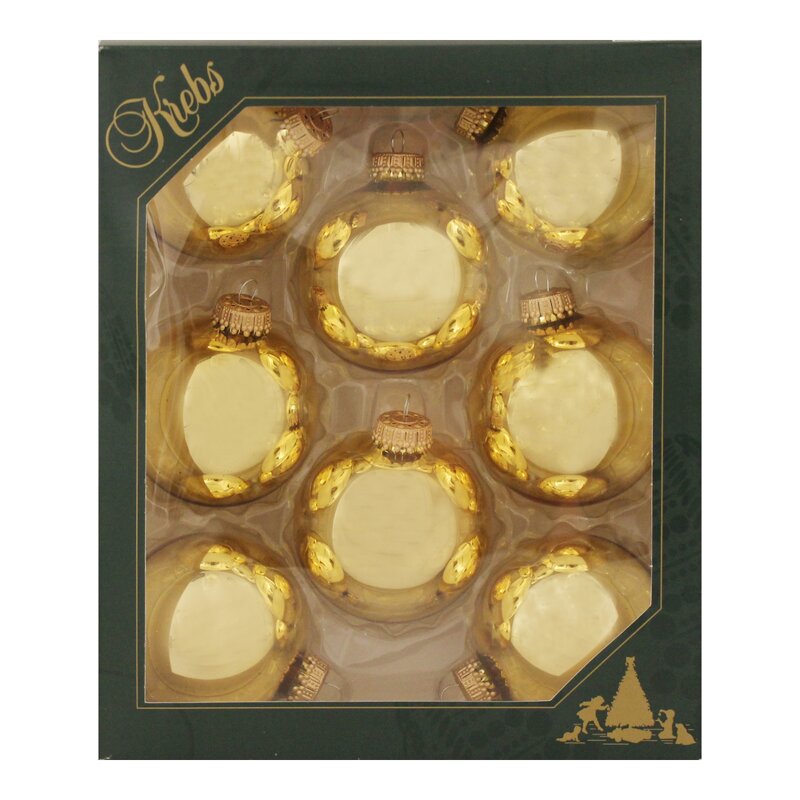 Weihnachtskugeln Gold glänzend 8 Stück/ Set, Ø 7 cm, 9,99