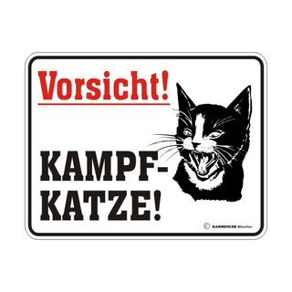 Blechschild mit Motiv/Spruch "Kampfkatze"