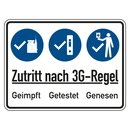 Hinweisschild Verhaltensregeln "Zutritt nach...