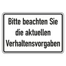 Hinweisschild Verhaltensregeln "Bitte beachten Sie...