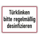 Hinweisschild Verhaltensregeln "Türklinken...