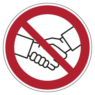 Verbotszeichen "Händeschütteln verboten" praxisbewährt, Folie, Ø 100 mm, Einzeletikett