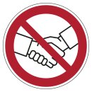 Verbotszeichen Händeschütteln verboten Folie...