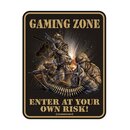 Blechschild mit Motiv/Spruch "Gaming Zone"