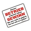 Blechschild mit Motiv/Spruch "Gewinn"