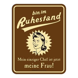 Blechschild mit Motiv/Spruch "Chef Frau"