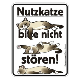 Blechschild mit Motiv/Spruch "Nutzkatze"