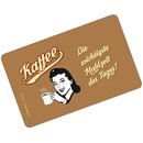 Schneidebrett mit Druckmotiv "Kaffee wichtigste Mahlzeit"