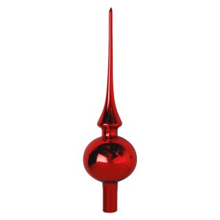 Krebs Glas Lauscha Christbaumspitze Rot glänzend 26 cm