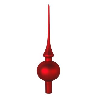 Krebs Glas Lauscha Christbaumspitze Rot matt 26 cm