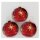 Krebs Glas Lauscha Weihnachtskugeln Rot mit Sternen 3 Stück/Set, Ø 8 cm
