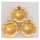 Krebs Glas Lauscha Weihnachtskugeln Gold mit Sternen 3 Stück/Set, Ø 8 cm