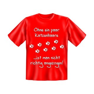 T-Shirt mit Motiv/Spruch Katzenhaare Größe L