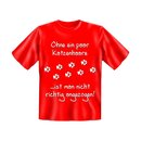 T-Shirt mit Motiv/Spruch Katzenhaare Größe L