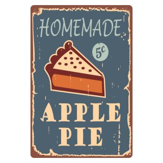 Blechschild "Homemade Apple Pie" 30 x 40 cm Dekoschild Kuchen