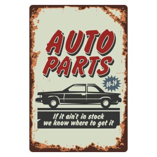 Blechschild "Auto Parts" 30 x 40 cm Dekoschild Autoteile