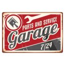 Blechschild "Parts and Service Garage" 40 x 30...