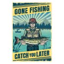 Blechschild "Gone fishing" 30 x 40 cm...