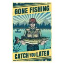 Blechschild "Gone fishing" 30 x 40 cm...