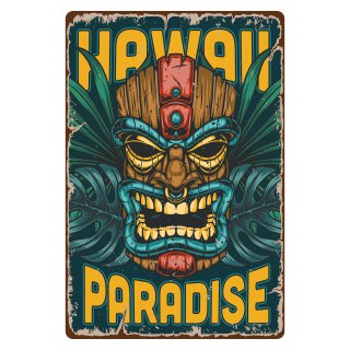 Blechschild "Hawaii Paradise" 30 x 40 cm Dekoschild Hawaii