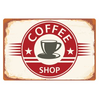 Blechschild "Coffee Shop" 40 x 30 cm Dekoschild Kaffee Shop