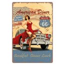 Blechschild "American Diner" 30 x 40 cm Pinup...