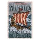 Blechschild "Valhalla Vikings" 30 x 40 cm...