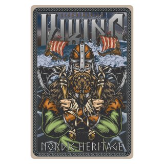 Blechschild "Scandinavian Viking Heritage" 30 x 40 cm Dekoschild Wikinger