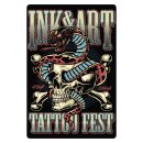 Blechschild "Ink & Art Tattoo Fest" 30 x 40...