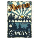 Blechschild "Adventure awaits Canoeing" 30 x 40...