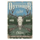 Blechschild "Outdoor Wild deer hunt" 30 x 40 cm...