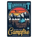 Blechschild "Wanderlust Campfire" 30 x 40 cm...