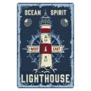 Blechschild "Ocean spirit Lighthouse" 30 x 40...