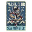 Blechschild "Yacht Club Sea Monster" 30 x 40 cm...
