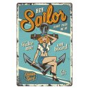 Blechschild "Hey Sailor Ocean spirit" 30 x 40...